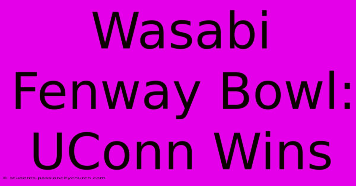 Wasabi Fenway Bowl: UConn Wins