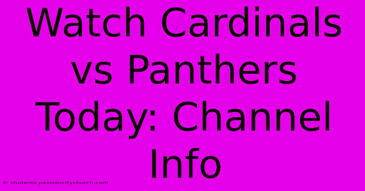 Watch Cardinals Vs Panthers Today: Channel Info