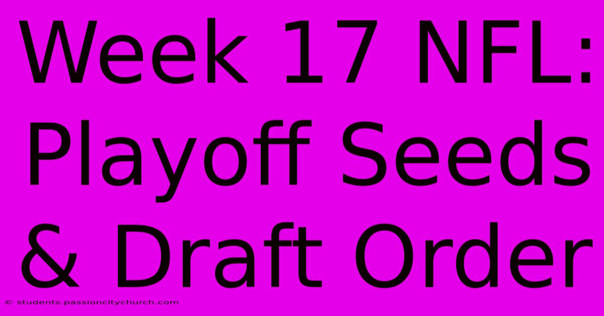 Week 17 NFL: Playoff Seeds & Draft Order