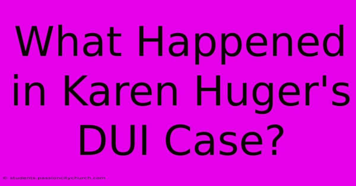 What Happened In Karen Huger's DUI Case?