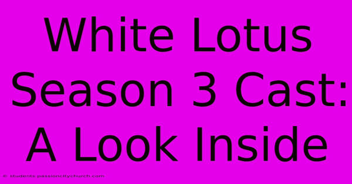 White Lotus Season 3 Cast: A Look Inside