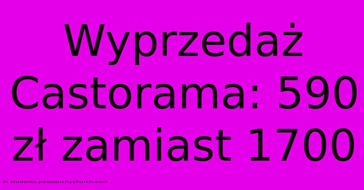 Wyprzedaż Castorama: 590 Zł Zamiast 1700