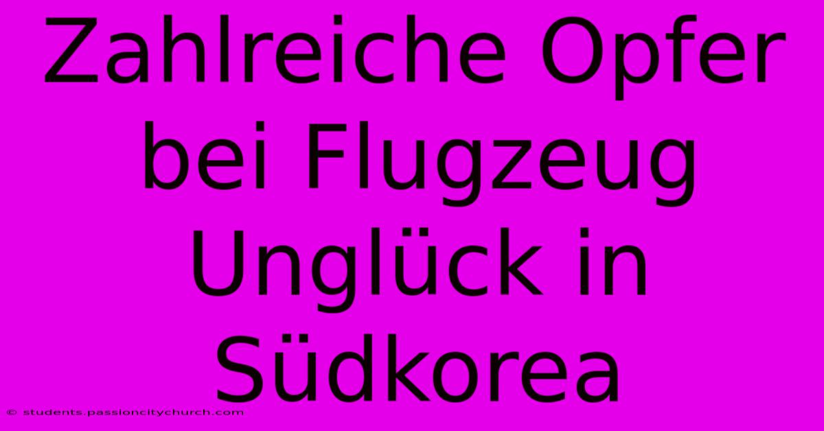 Zahlreiche Opfer Bei Flugzeug Unglück In Südkorea